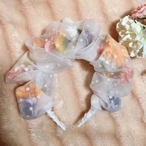 Handmade floral polka dots headband